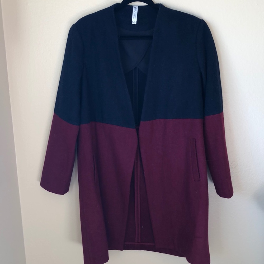 Heavy two toned fleece trench